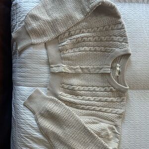 Free People Cream Cable Knit Sweater